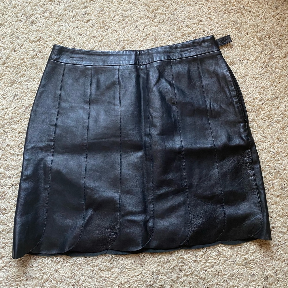 Leather mini skirt